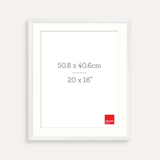 Premium Matte White Box Picture Frame with Matboard for 50.8 x 40.6cm Artwork