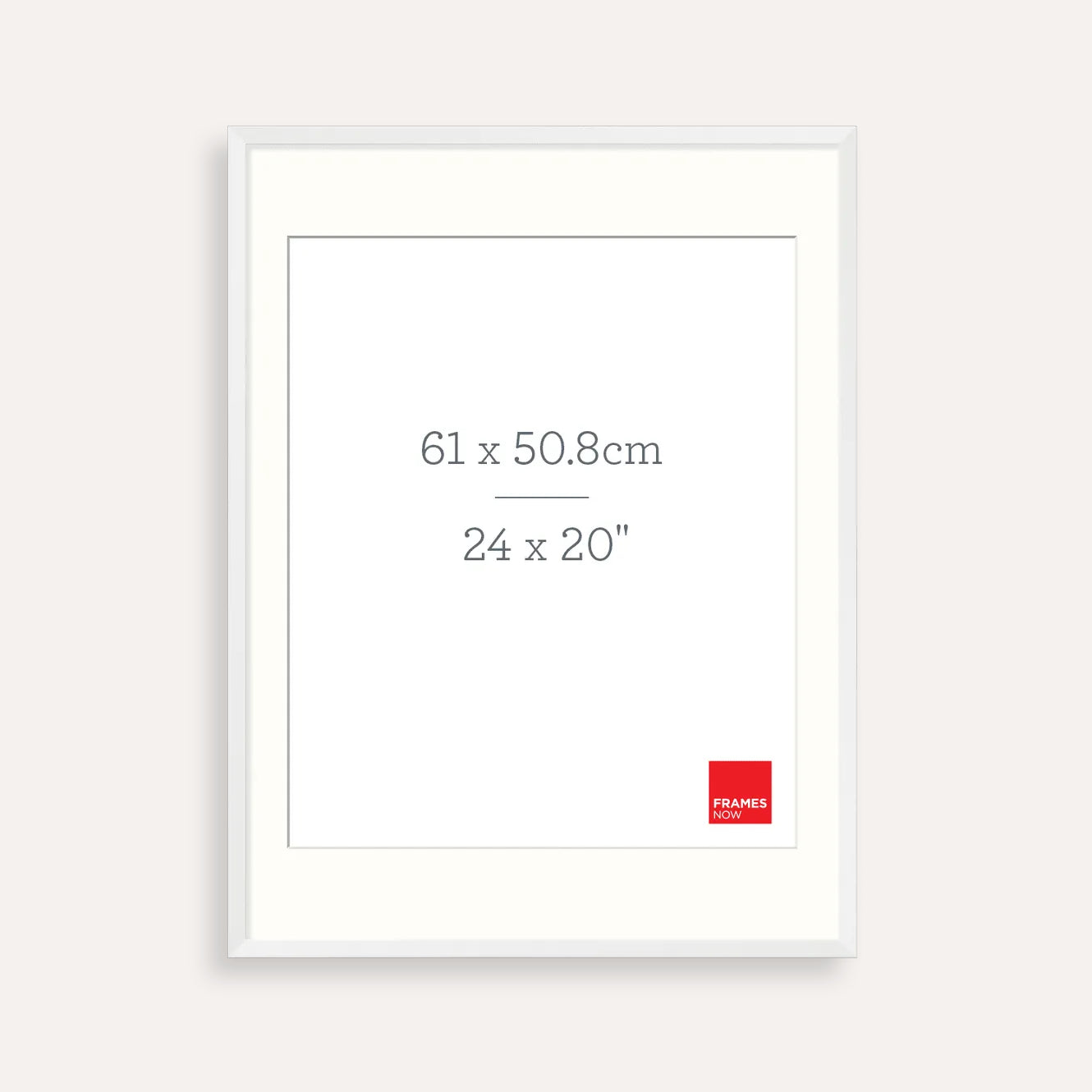 Premium Matte White Box Picture Frame with Matboard for 61 x 50.8cm Artwork