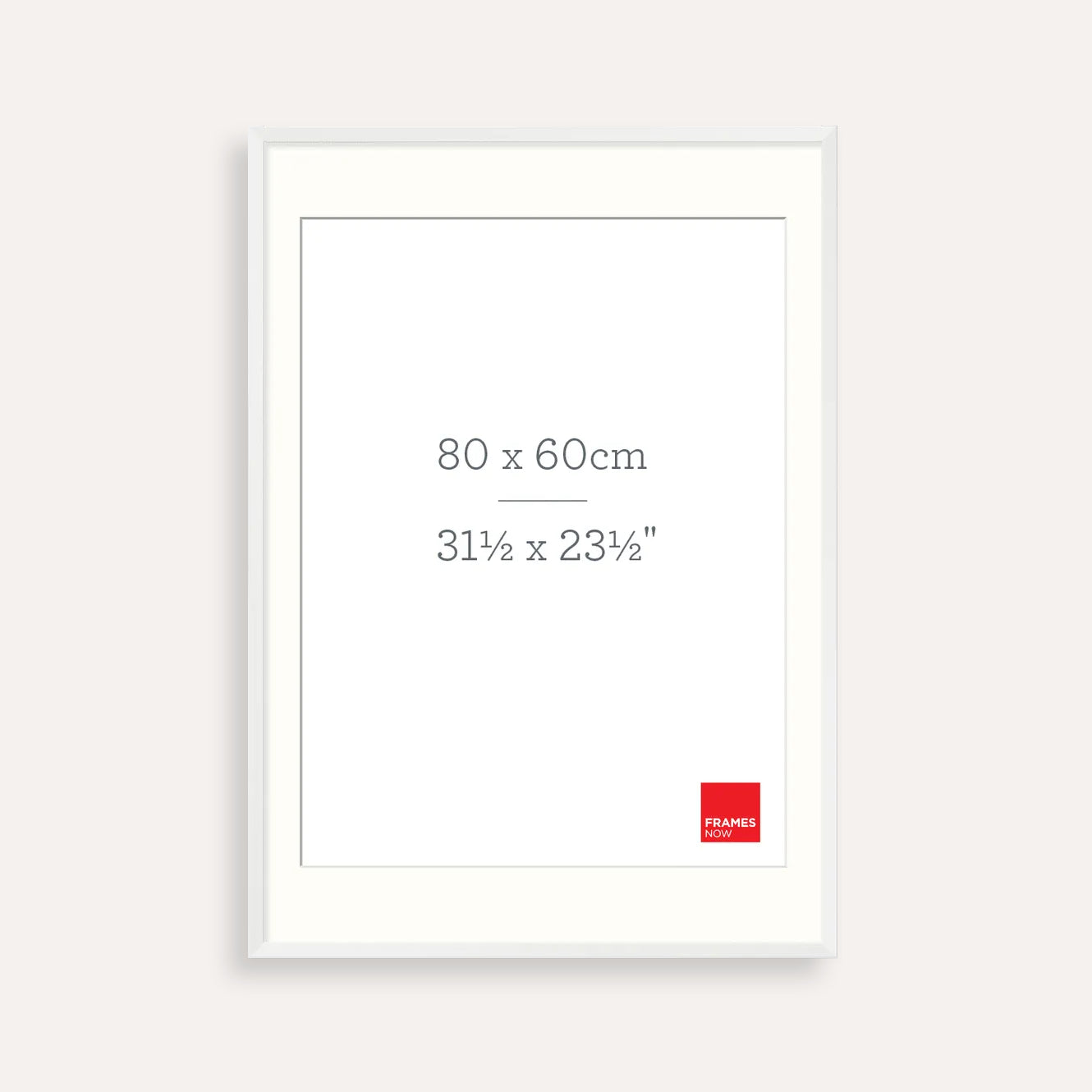 Premium Matte White Box Picture Frame with Matboard for 80 x 60cm Artwork