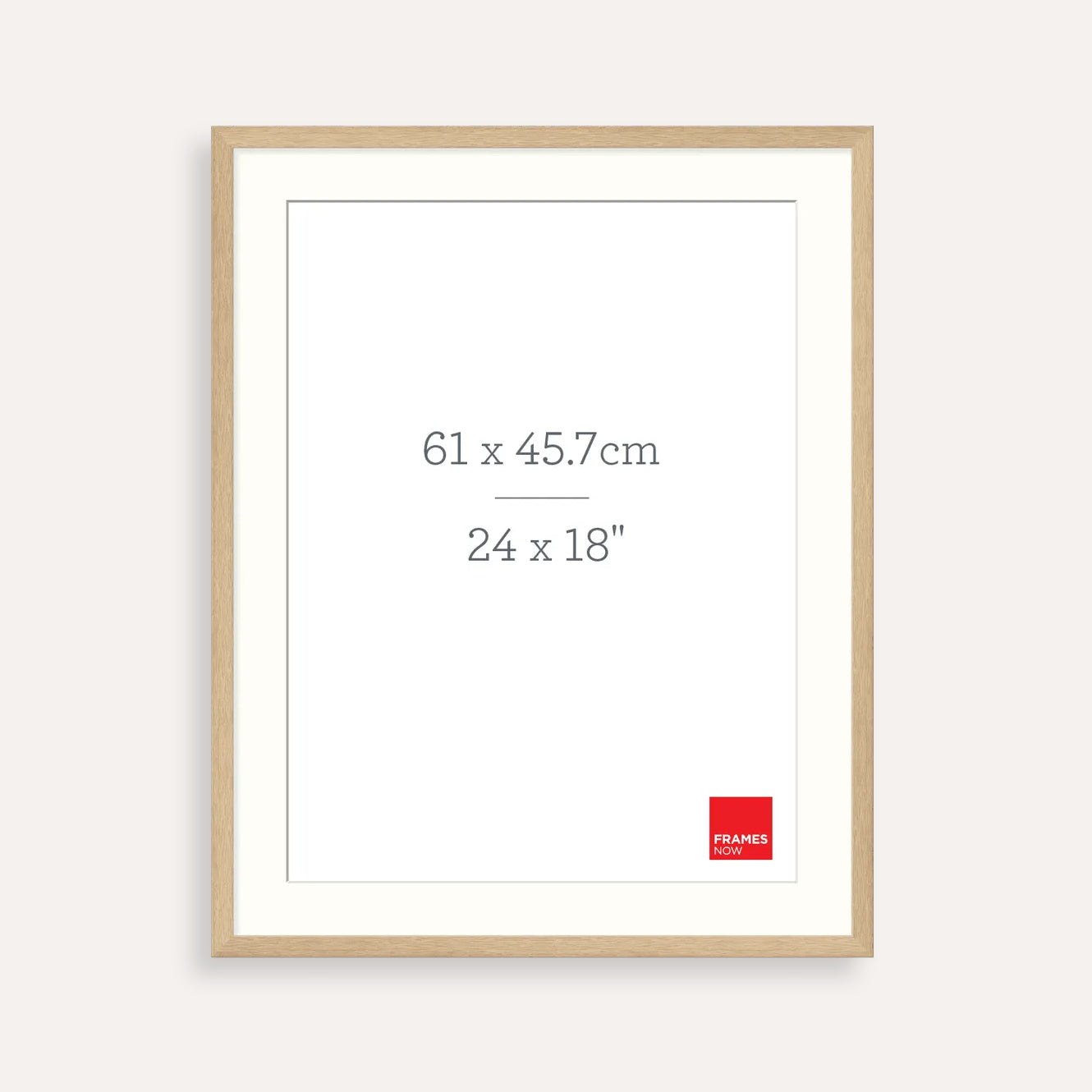 Premium Natural Oak Picture Frame With Matboard for 61 x 45.7cm Artwork