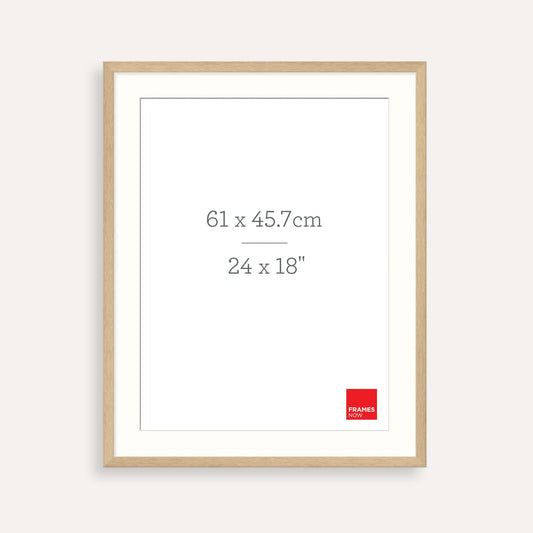 Premium Natural Oak Picture Frame With Matboard for 61 x 45.7cm Artwork