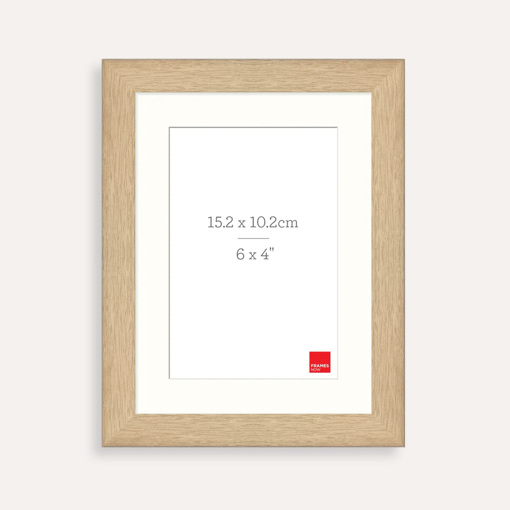Premium Natural Oak Picture Frame with Matboard for 15.2 x 10.2cm Artwork