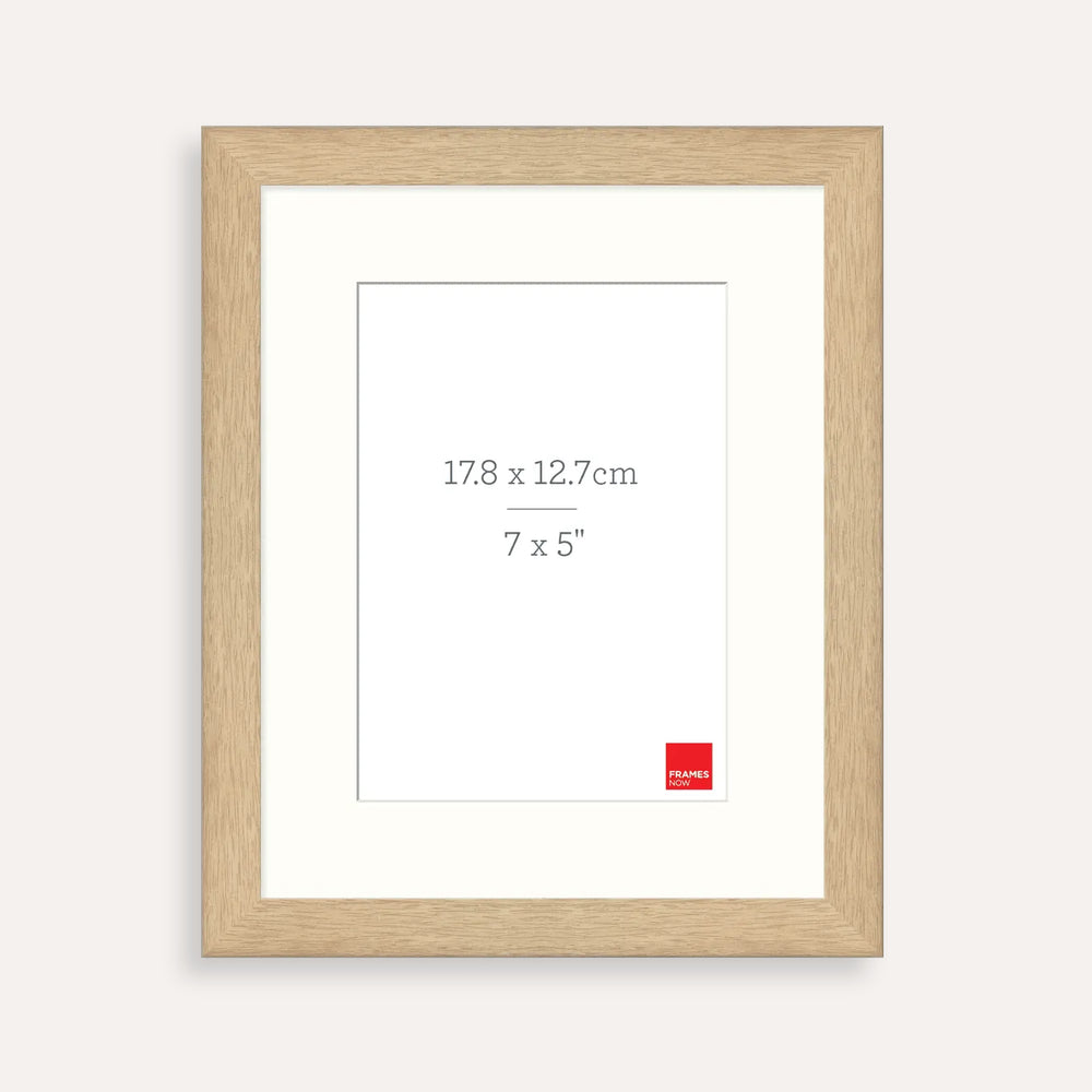 Premium Natural Oak Picture Frame with Matboard for 17.8 x 12.7cm Artwork