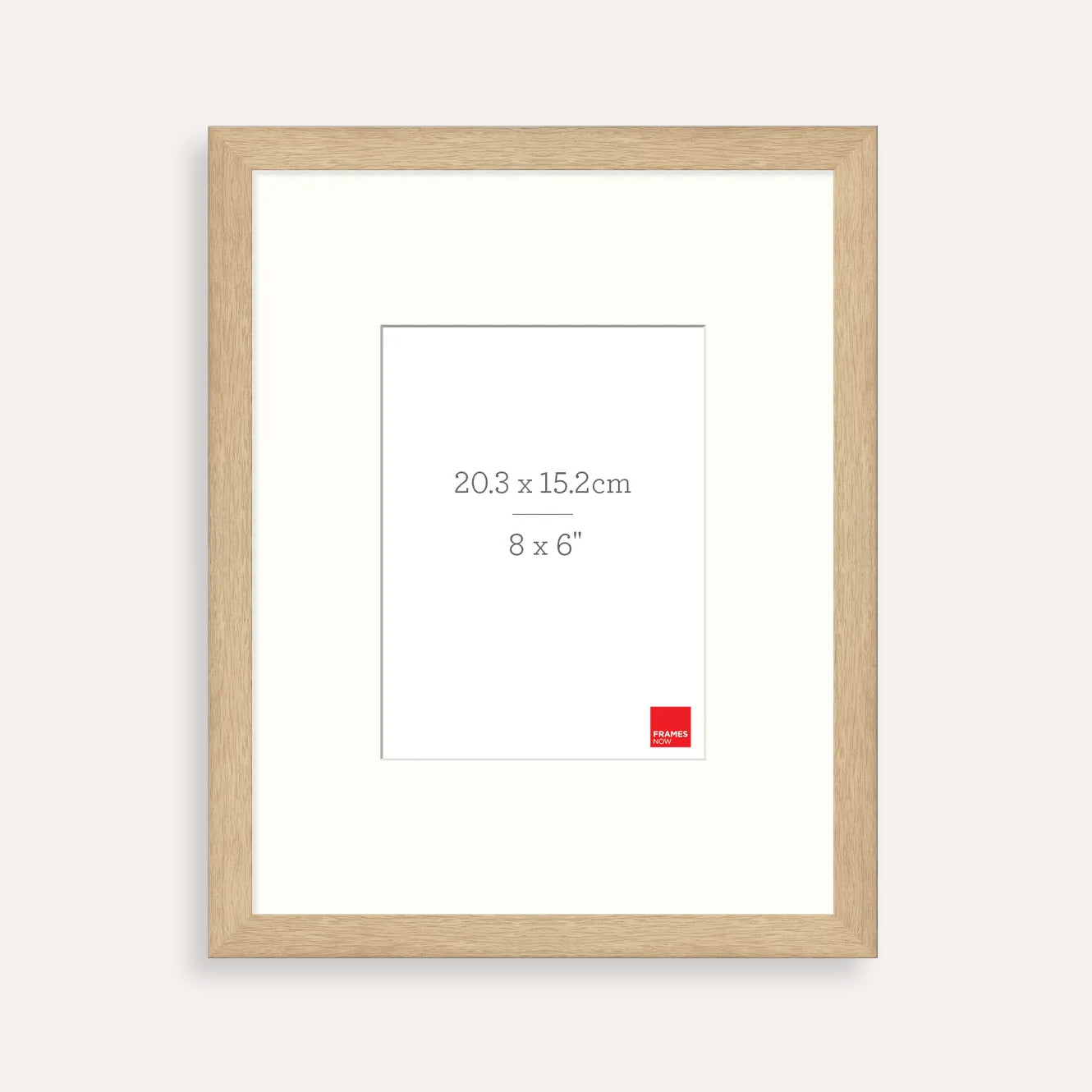 Premium Natural Oak Picture Frame with Matboard for 20.3 x 15.2cm Artwork