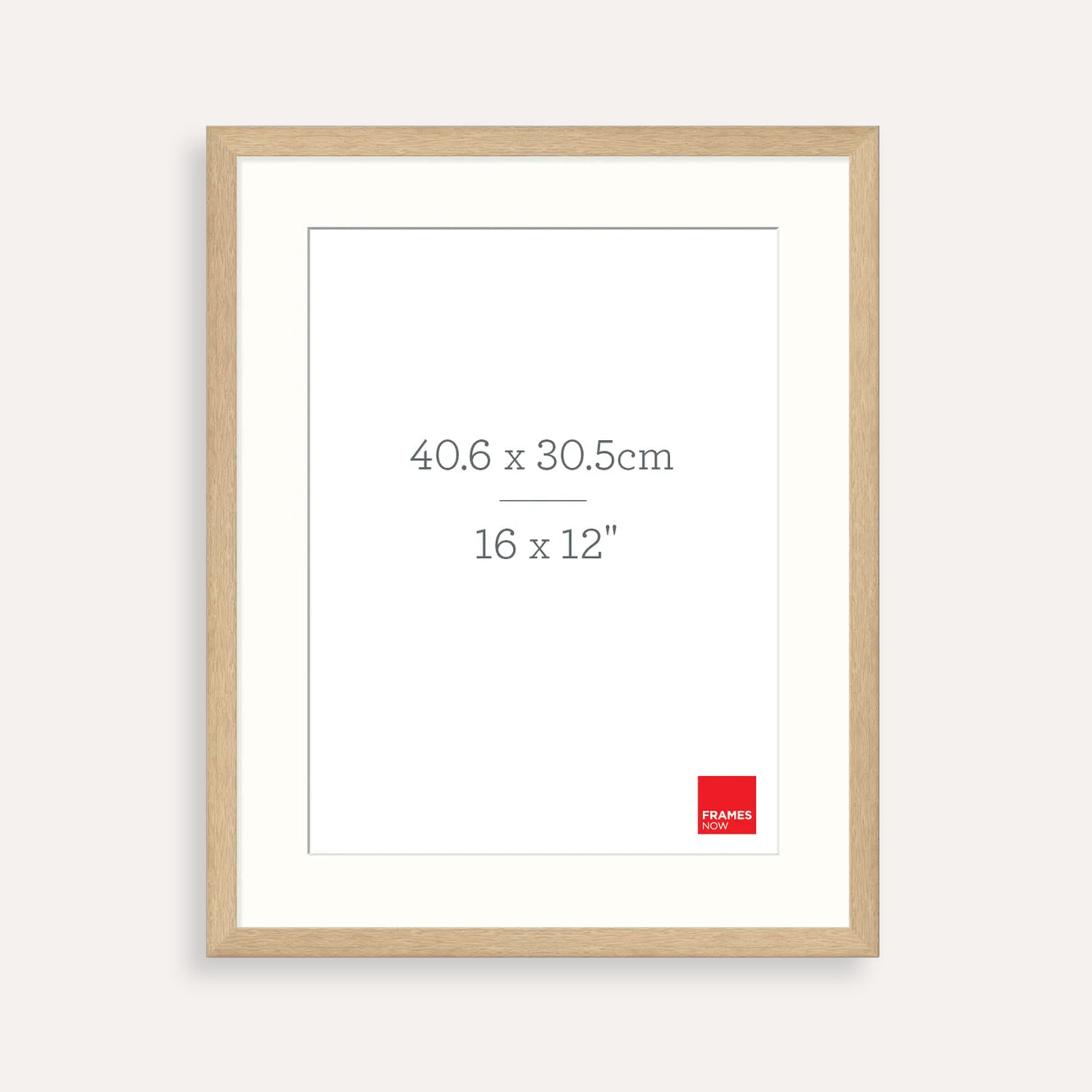 Premium Natural Oak Picture Frame with Matboard for 40.6 x 30.5cm Artwork