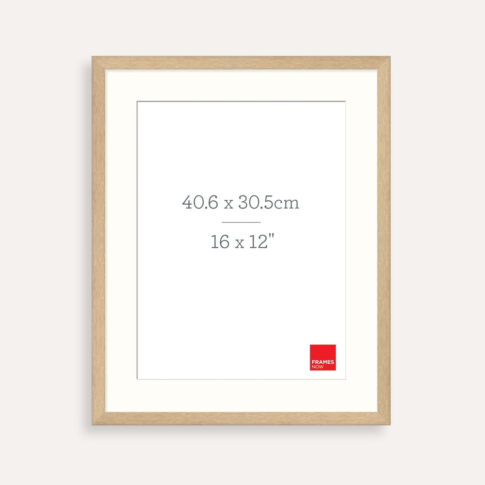 Premium Natural Oak Picture Frame with Matboard for 40.6 x 30.5cm Artwork