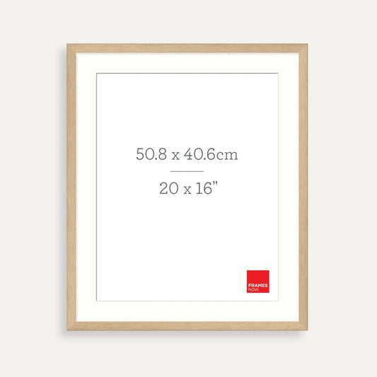 Premium Natural Oak Picture Frame with Matboard for 50.8 x 40.6cm Artwork