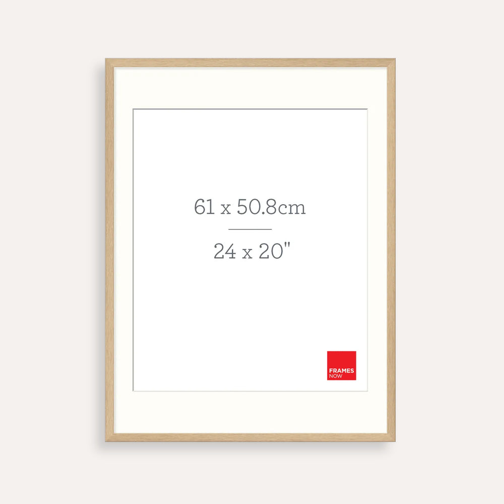 Premium Natural Oak Picture Frame with Matboard for 61 x 50.8cm Artwork