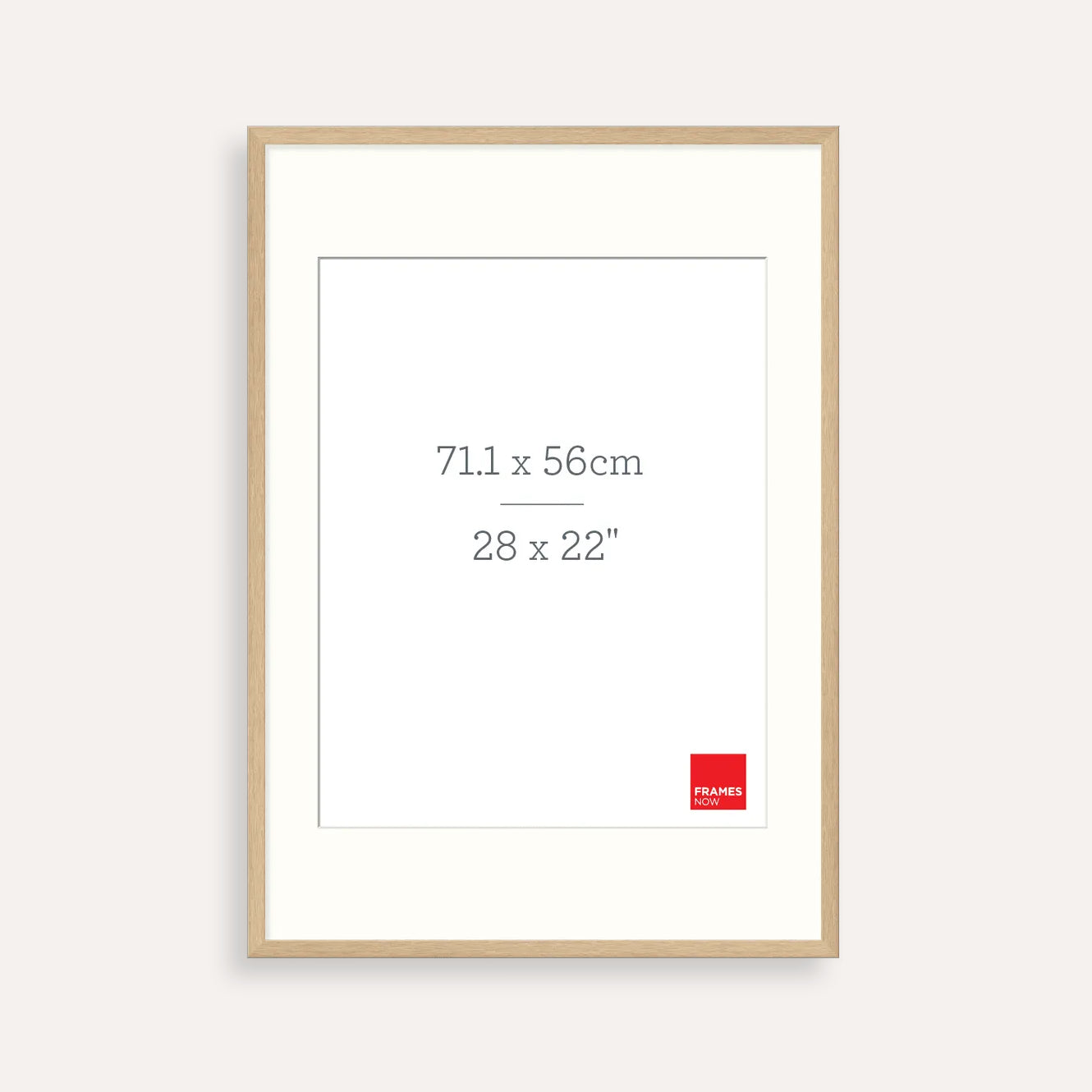 Premium Natural Oak Picture Frame with Matboard for 71.1 x 56cm Artwork