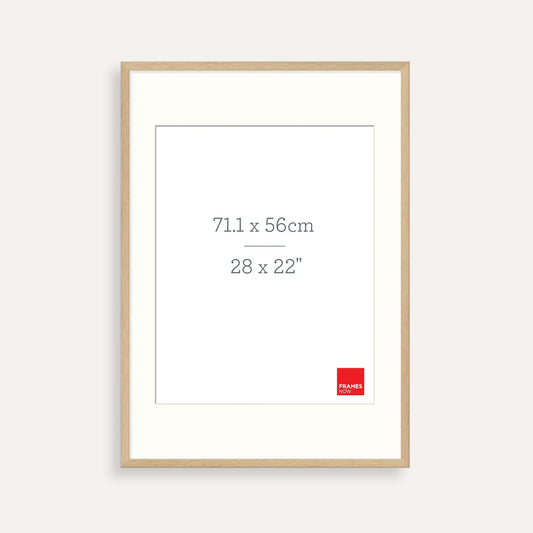 Premium Natural Oak Picture Frame with Matboard for 71.1 x 56cm Artwork