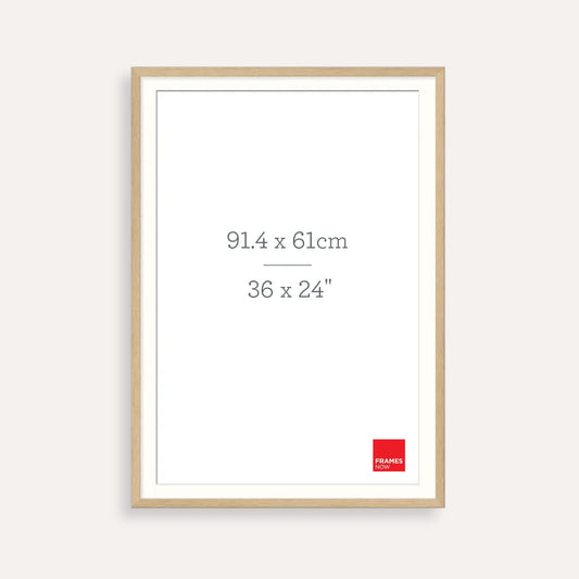 Premium Natural Oak Picture Frame with Matboard for 91.4 x 61cm Artwork