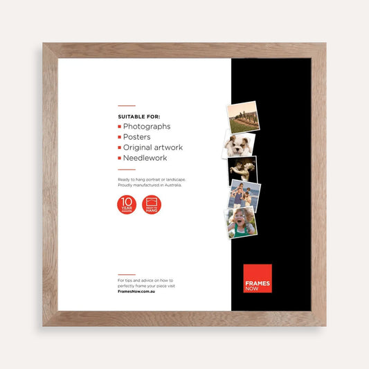 Premium Natural Oak Square Picture Frame for 20.3 x 20.3cm Artwork