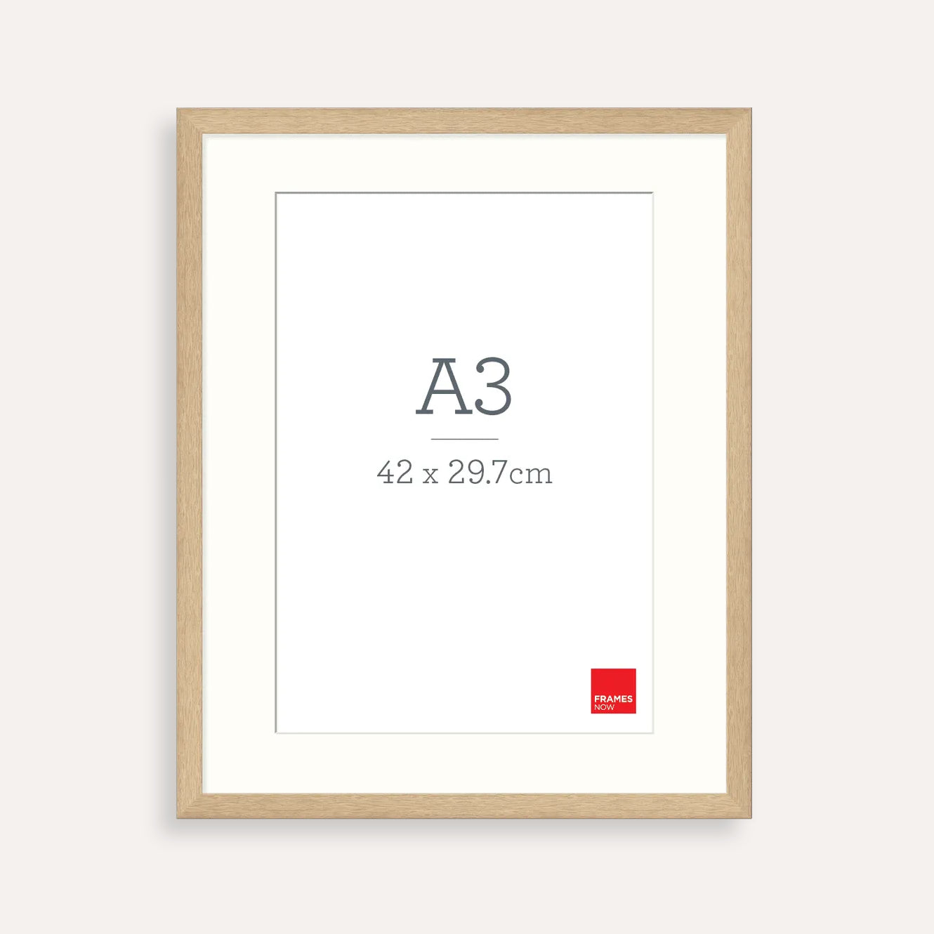 Premium Oak A3 Picture Frame with Matboard – Warm, Natural Timber for Art, Photos & Certificates