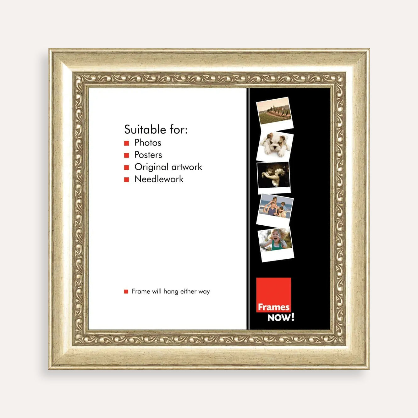 Premium Silver Ornate Square Picture Frame for 50.8 x 50.8cm Artwork