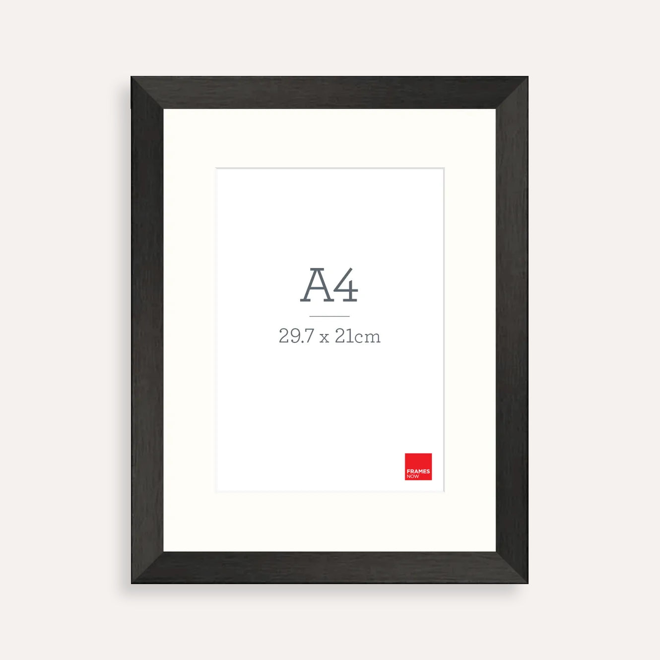 Premium Timber Finish Black A4 Picture Frame with Matting – Professional Display for Art, Prints & Certificates