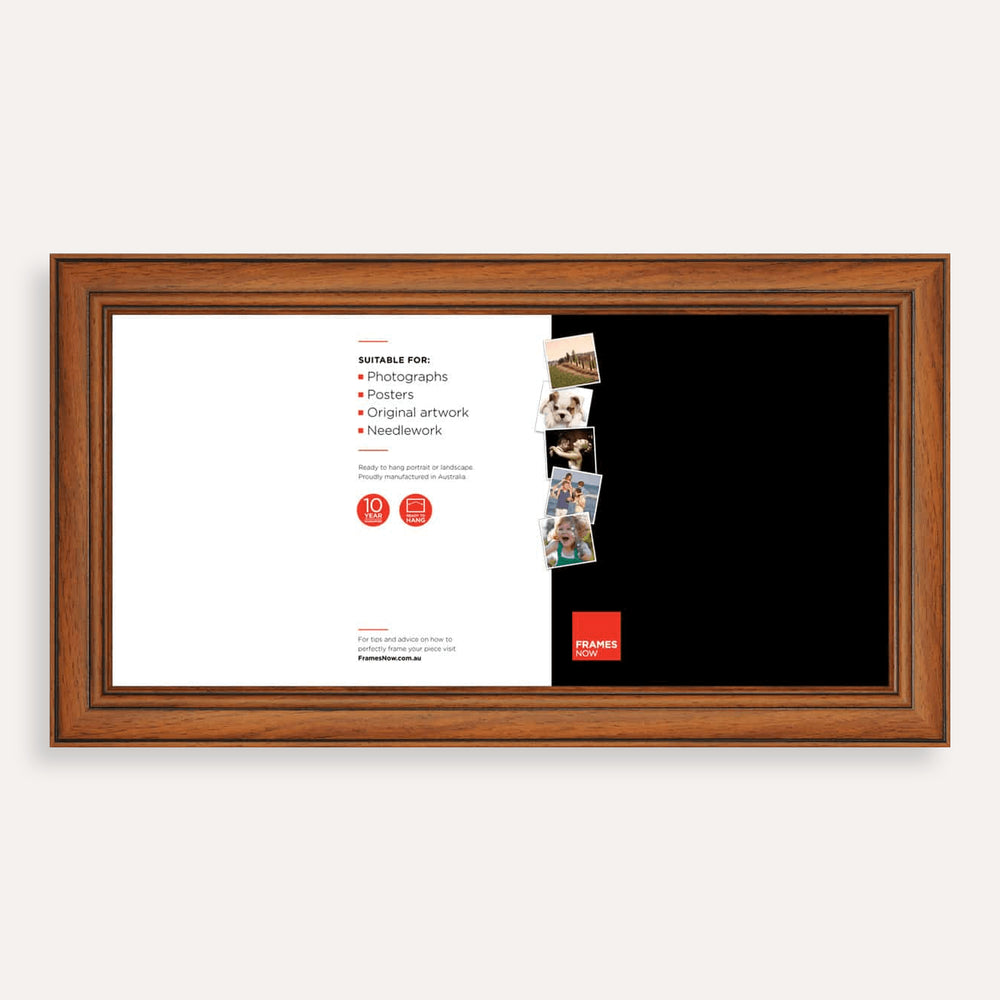 Premium Traditional Walnut Panoramic Picture Frame for 91.4 x 30.5cm Artwork