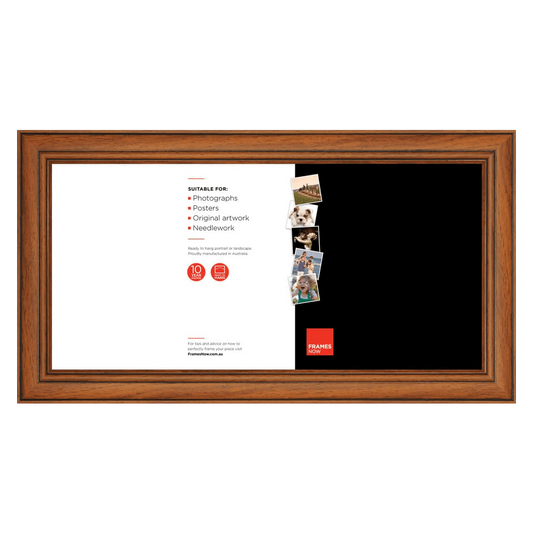 Premium Traditional Walnut Panoramic Picture Frame for 61 x 30.5cm Artwork