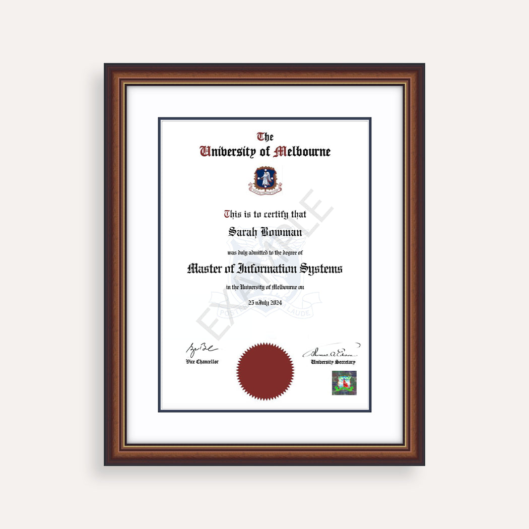 University of Melbourne Certificate Frame