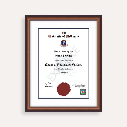 University of Melbourne Certificate Frame