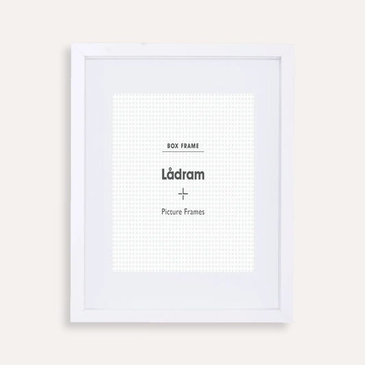 White Shadow Box Picture Frame With Matboard for 25.4 x 20.3cm Artwork