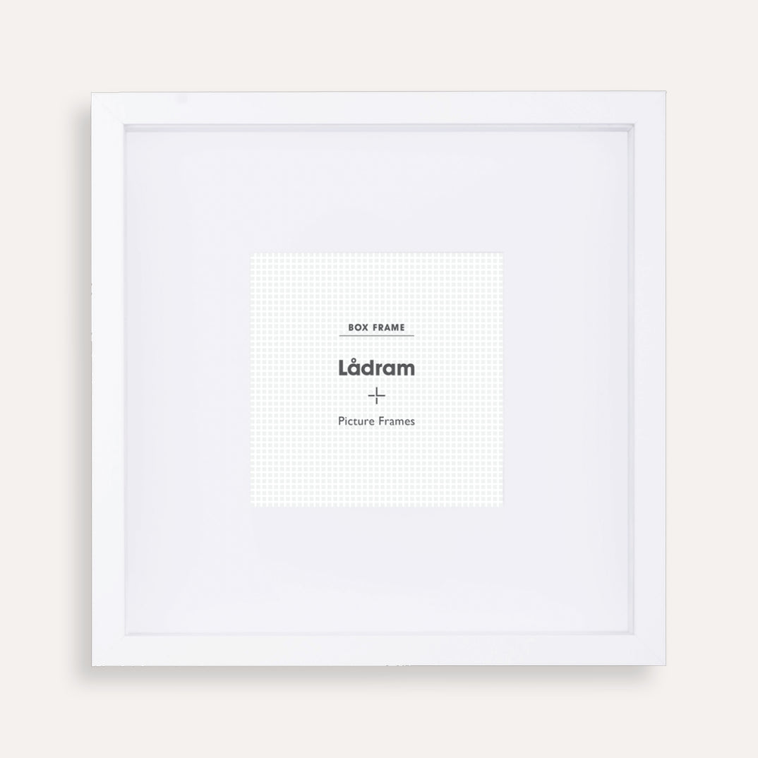 White Shadow Box Picture Frame for 15.2 x 15.2cm Artwork