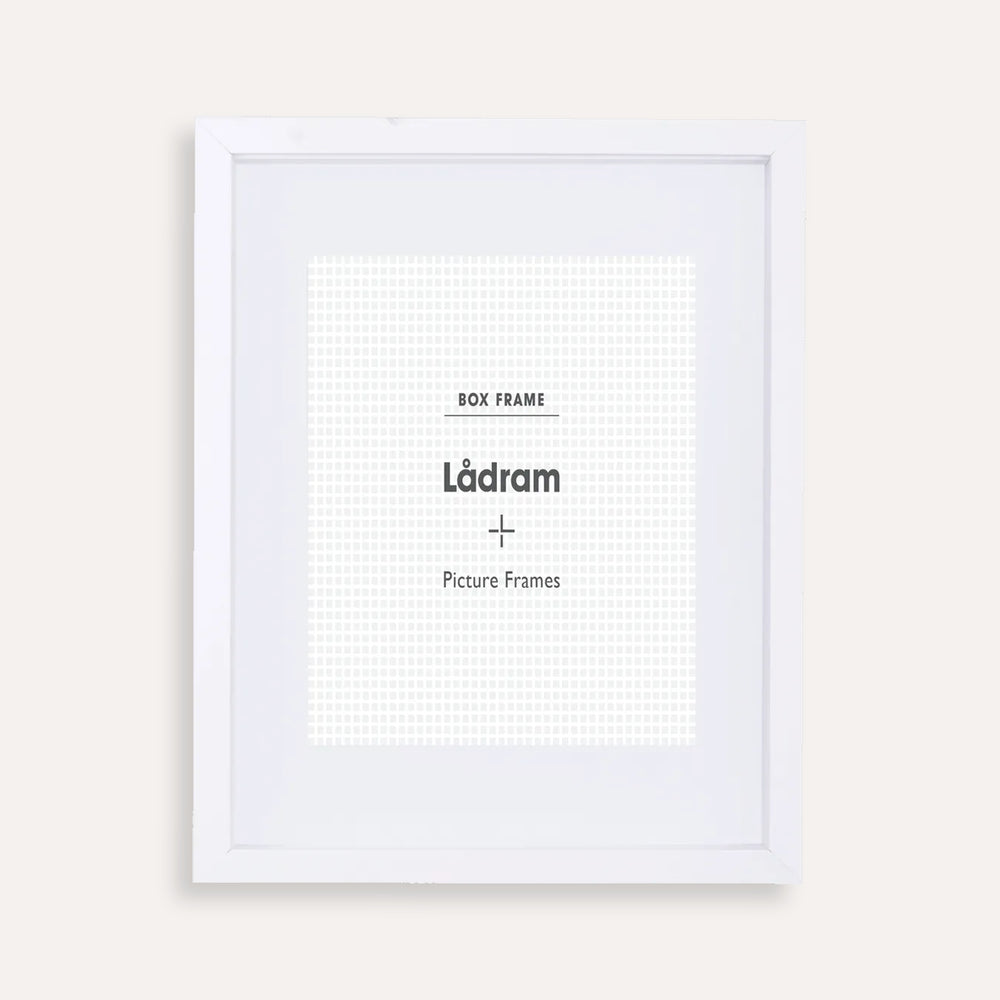 White Shadow Box Picture Frame with Matboard for 15.2 x 10.2cm Artwork