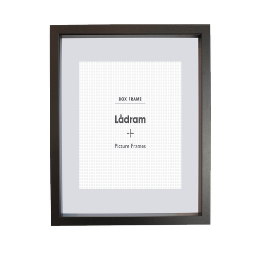 Black Shadow Box Picture Frame with Matboard for A4 Artwork