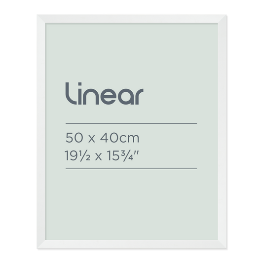 Linear White Picture Frame for 50 x 40cm Artwork