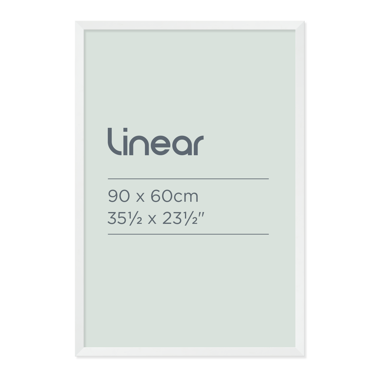 Linear White Picture Frame for 90 x 60cm Artwork