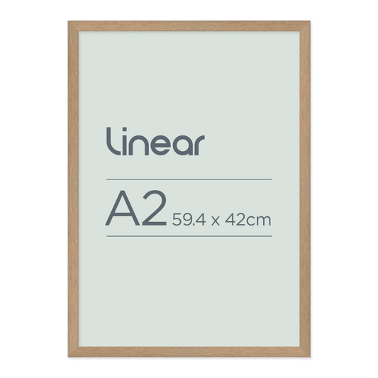 Linear Natural Oak Finish Picture Frame for A2 Artwork