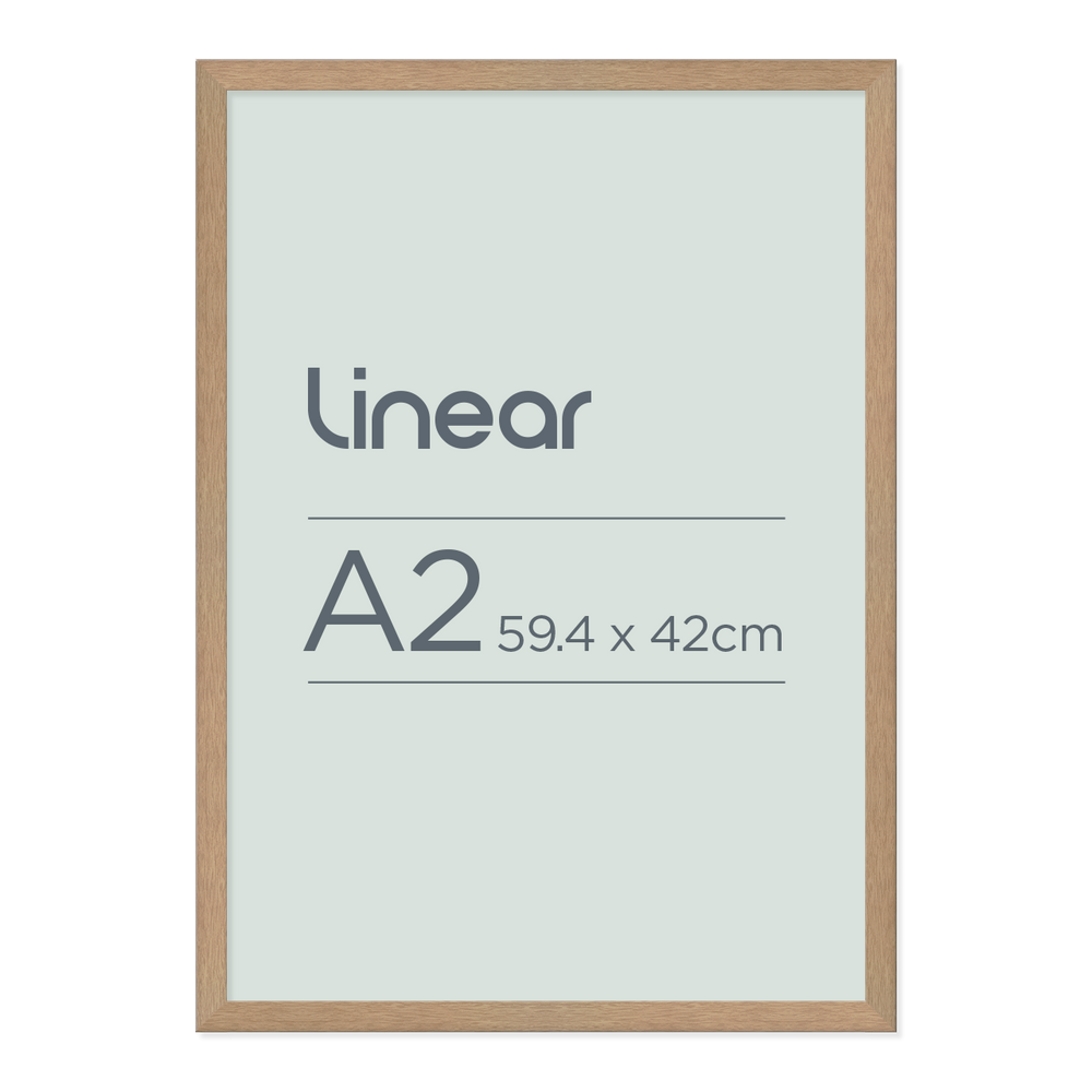 Linear Natural Oak Finish Picture Frame for A2 Artwork