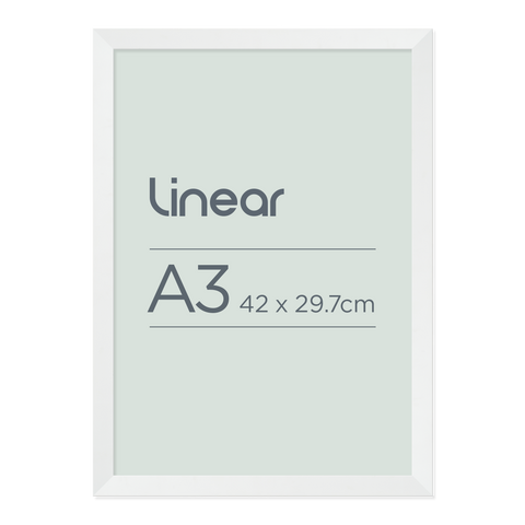 Linear Matte White Picture Frame for A3 Artwork