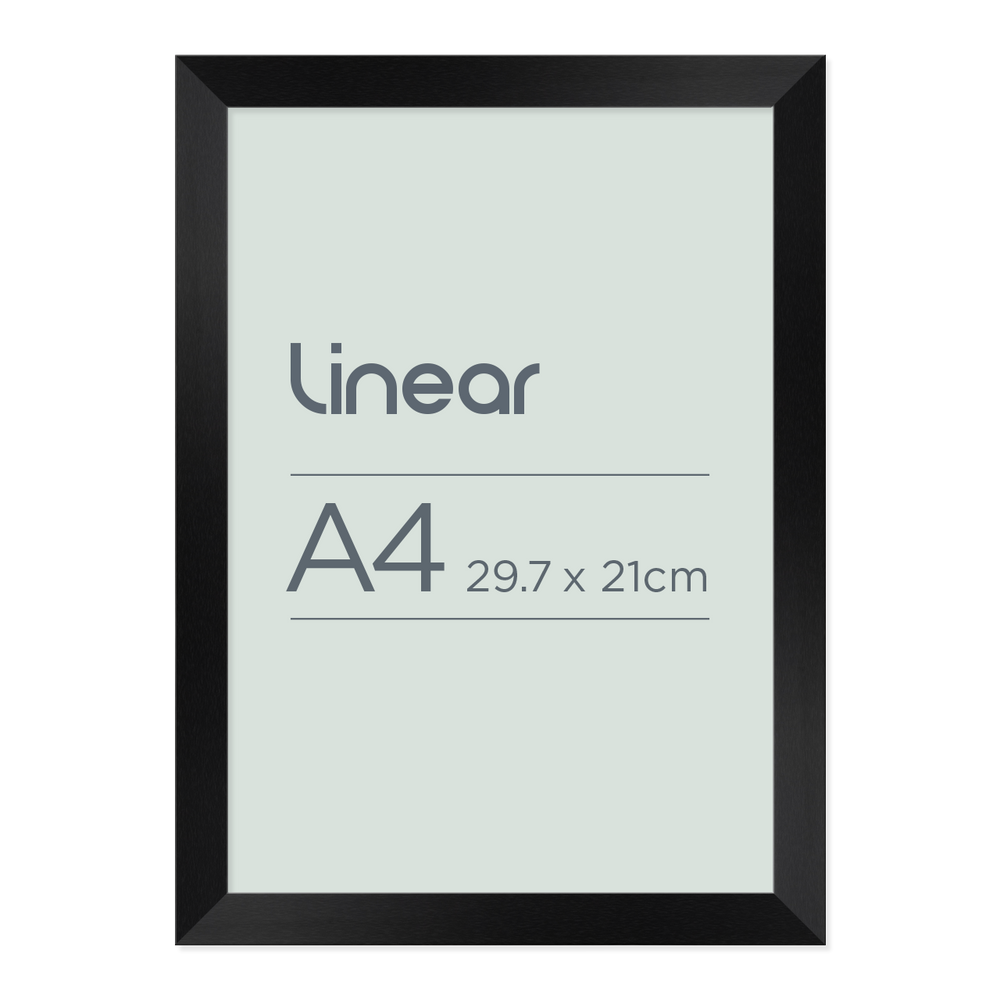 Linear Black Picture Frame for A4 Artwork