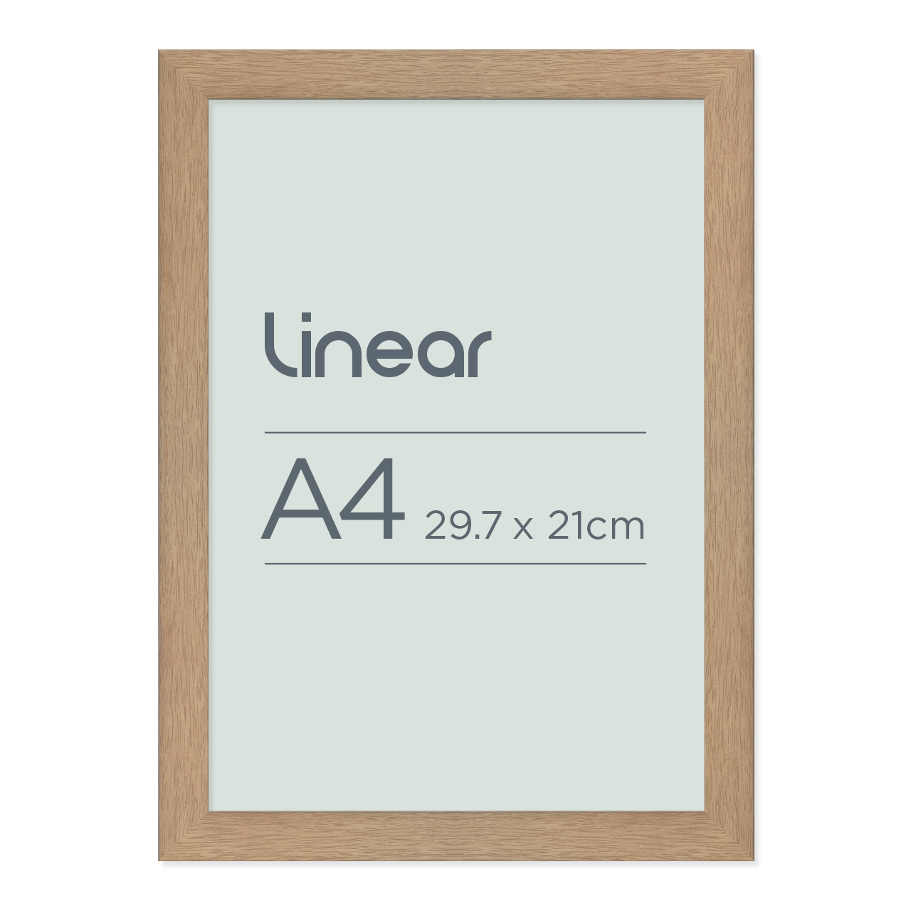 Linear Natural Oak Finish Picture Frame for A4 Artwork