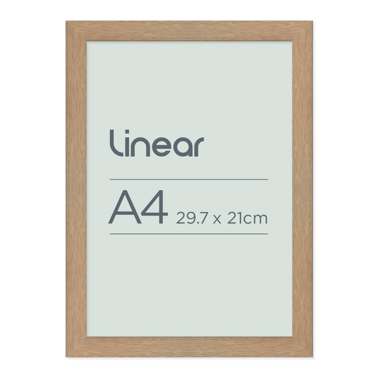 Linear Natural Oak Finish Picture Frame for A4 Artwork