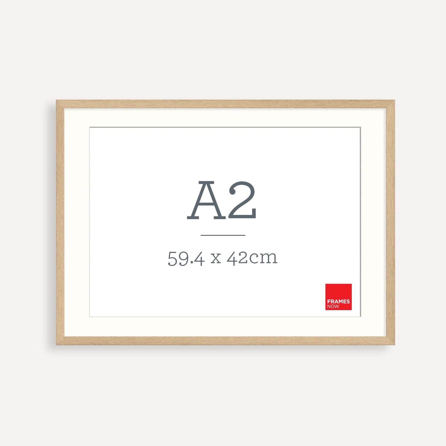 Premium Natural Oak A2 Picture Frame with Matboard – Timber Look for Art, Prints & Photos