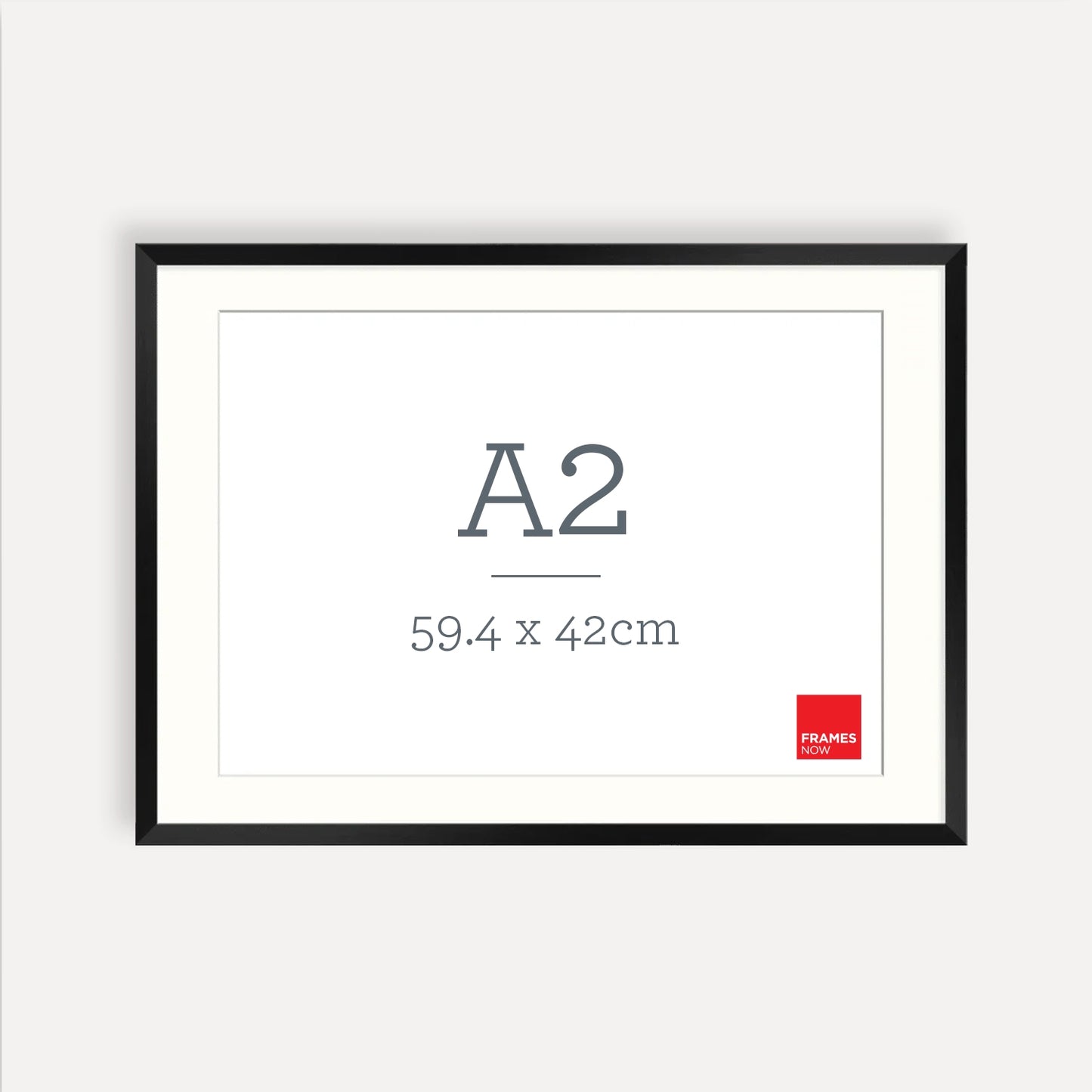 Matte Black A2 Picture Frame with Matboard - Premium Box Design for Art, Prints & Photos