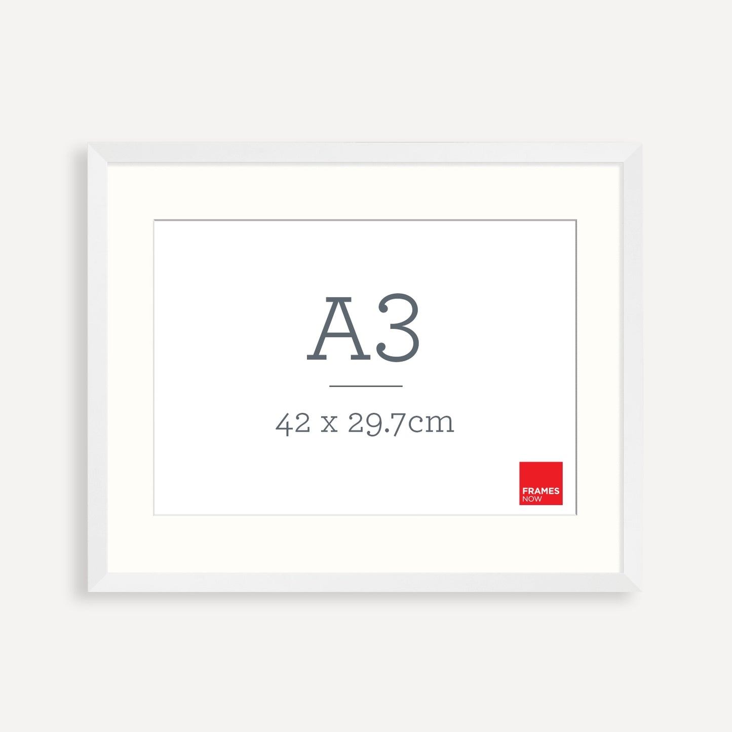 Matte White Box A3 Picture Frame with Matboard – Elegant Depth for Artwork, Photos & Certificates