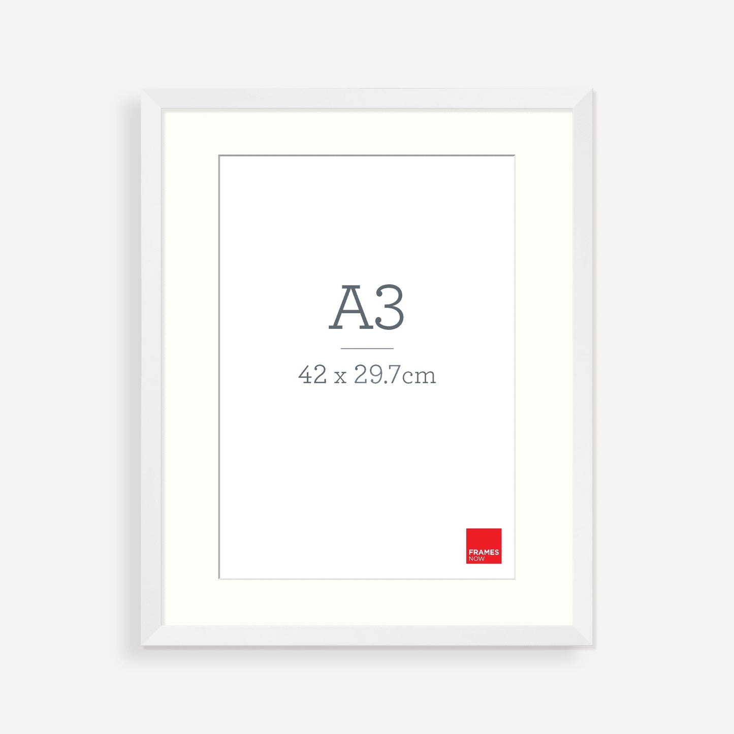 Matte White Box A3 Picture Frame with Matboard – Elegant Depth for Artwork, Photos & Certificates