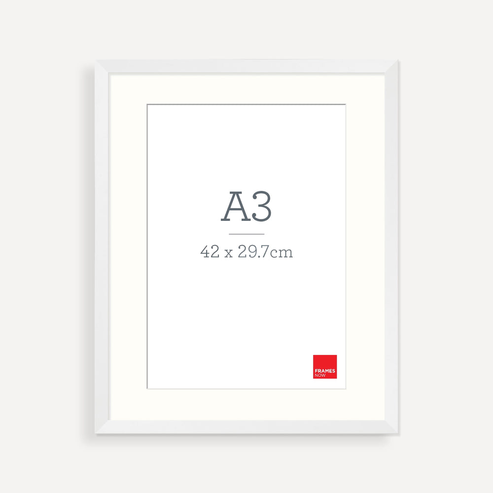 Matte White Box A3 Picture Frame with Matboard – Elegant Depth for Artwork, Photos & Certificates