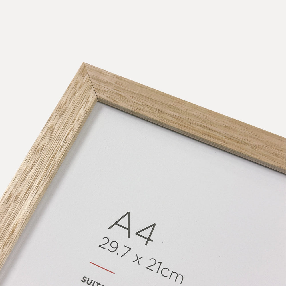 Premium Natural Oak Picture Frame for A4 Artwork