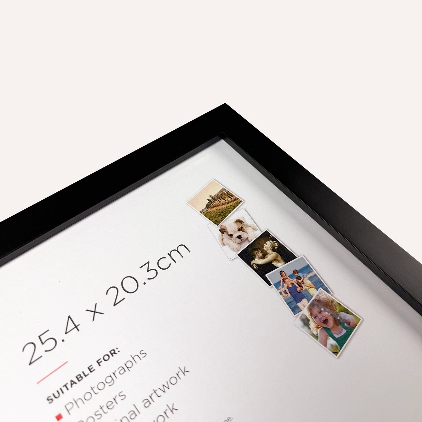 Premium Black Box Style Picture Frame For 25.4 x 20.3cm Artwork