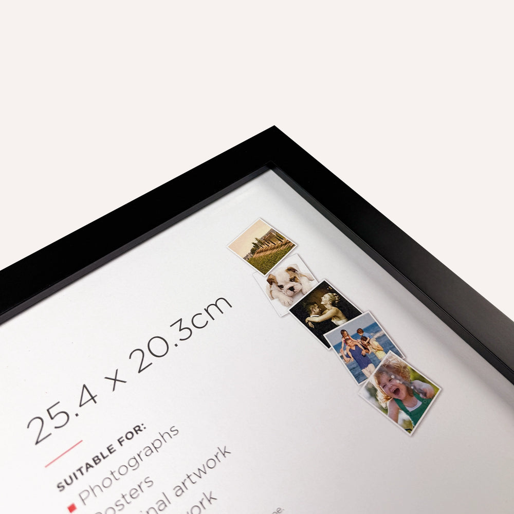 Premium Black Box Style Picture Frame For 25.4 x 20.3cm Artwork