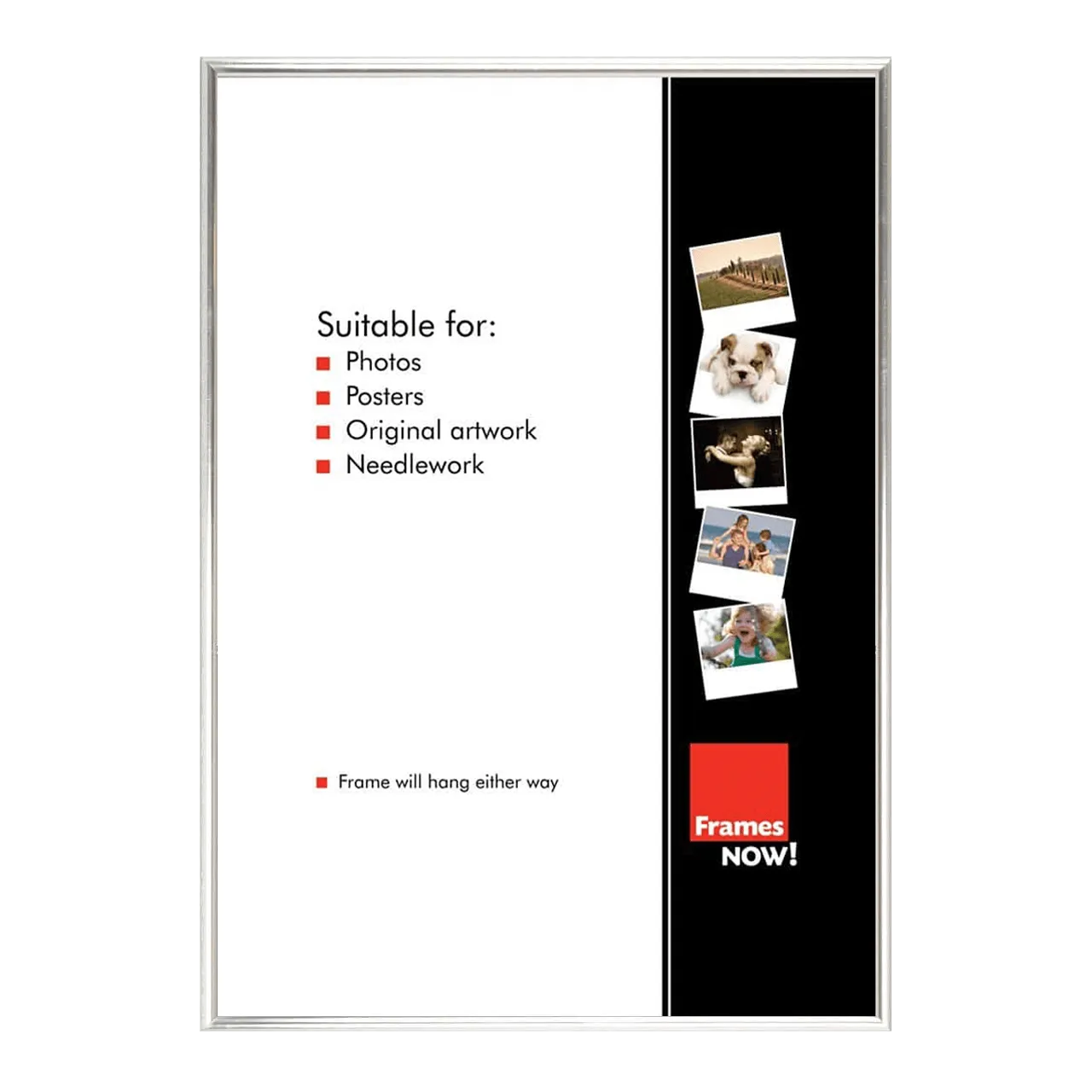 Premium Silver Aluminium Picture Frame for 100 x 70cm Artwork