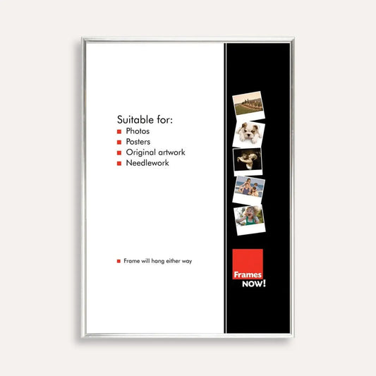 Premium Silver Aluminium Picture Frame for 100 x 70cm Artwork